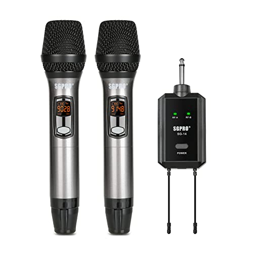 SGPRO SG-14 Dual Wireless Handheld Microphone Set with Compact Receiver - color: SG-14 | Dual Handheld Set