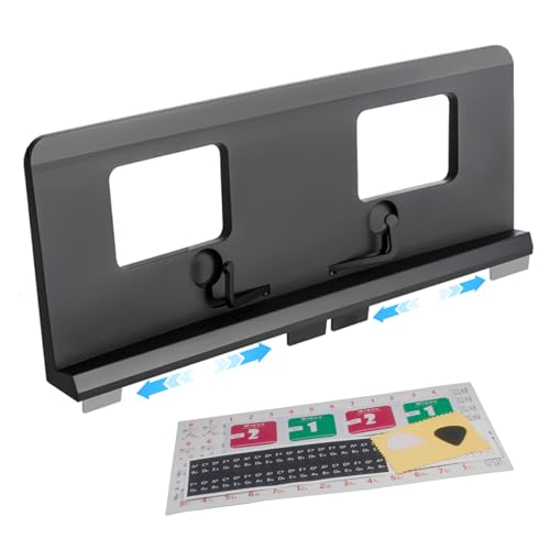 Adjustable Pin Music Stand with Removable Piano Key Stickers,Fits Multiple Electronic Pianos&Keyboards,Built-in Stowable Sheet Clip