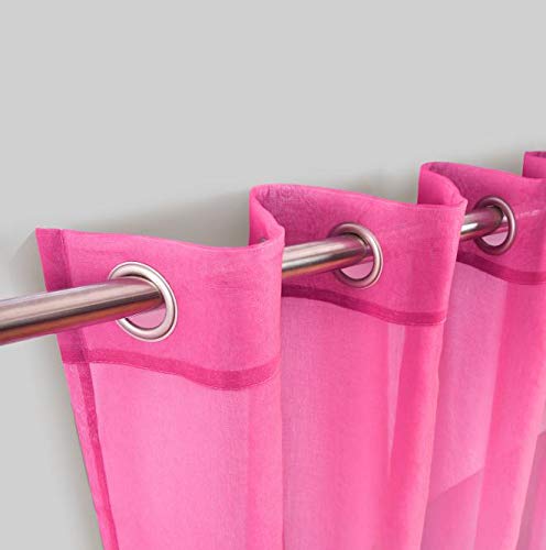 Hot Pink Curtains 2 Panels,Cute Curtains for Teen Girls Bedroom Aesthetic - color: Pink and Purple, size: 52"W x 63"L (Pack of 2)