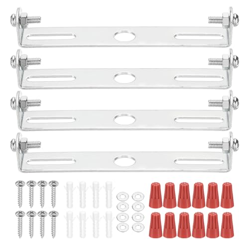 105mm (4.13") Universal Light Fixture Mounting Bracket Kit, 4 Set Light Crossbar Ceiling Light Plate with Screw - size: 105mm (4.13")