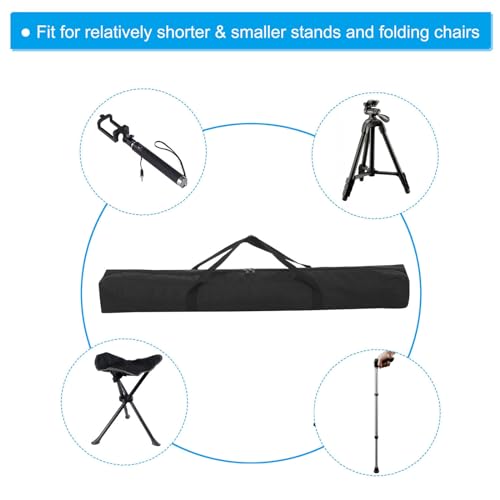 PATIKIL 35 Inch Tripod Monopod Case Bag, Nylon Folding Camping Chair Storage Replacement Bag Tripod Carrying Case with Shoulder Strap for Outdoor Travel Camping, Black - size: 35 x 3.5 x 3.5 inch