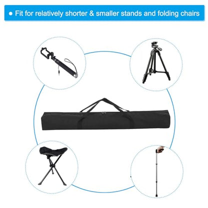 PATIKIL 35 Inch Tripod Monopod Case Bag, 2 Pack Nylon Folding Camping Chair Storage Replacement Bag Tripod Carrying Case with Shoulder Strap for Outdoor Travel Camping, Black - size: 35 x 3.5 x 3.5 inch