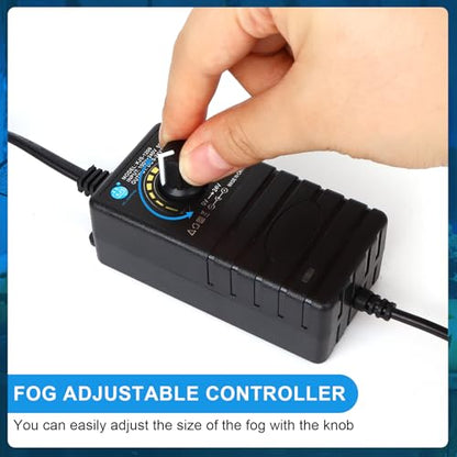 4 Pcs Halloween Mist Maker Fogger with Adjustable Fog Controller Small Ultrasonic Fog Machine Fountain Cauldron Water Garden Pond Foggers with 12 LED Light Flashes for Halloween Party