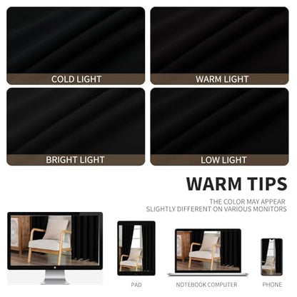 CUCRAF Black Velvet Blackout Curtains 108 inches Long, Thermal Insulated, Noise Reducing Rod Pocket Luxury Drapes for Bedroom Living Room(52x108 inches, 2 Panels) - color: Black, size: 52"W x 108"L (Pack of 2)