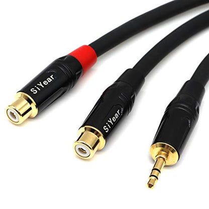 3.5 mm to Dual RCA Cable, Gold Plated 1/8 inch Male to 2 RCA Female Stereo Audio Y Adapter Extension Cable for Smartphones, MP3, Tablets, Speakers, HiFi Stereo System,HDTV etc -1m/3.3FT - color: 3.5M-2RCAF