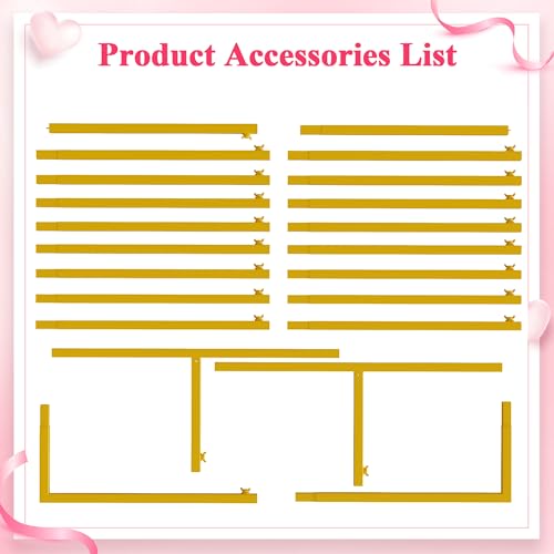 Wokceer Square Wedding Arch Backdrop Stand Gold Metal Arch 7.2FT x 6FT - color: Gold, size: 7.2FT x 6FT