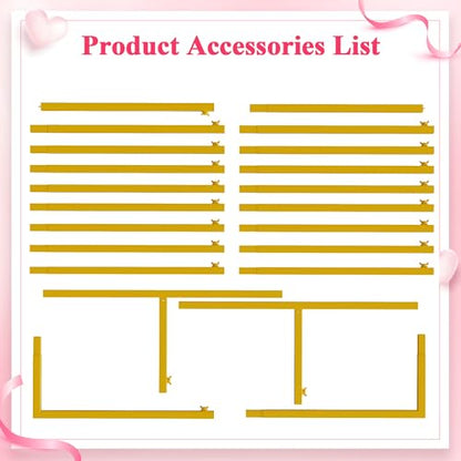 Wokceer Square Wedding Arch Backdrop Stand Gold Metal Arch 7.2FT x 6FT - color: Gold, size: 7.2FT x 6FT
