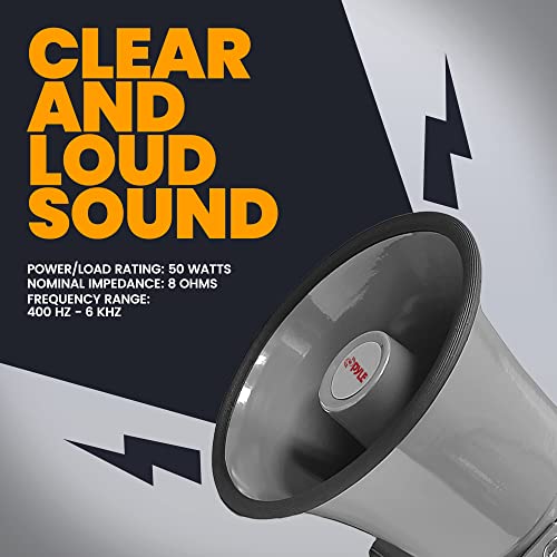 Pyle Indoor / Outdoor PA Horn Speaker - 8.1” Portable PA Speaker with 8 Ohms Impedance and 50 Watts Peak Power - Mounting Bracket and Hardware Included
