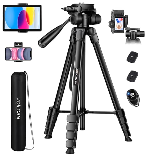 JOILCAN Camera Tripod, 68" Tablet Tripod Stand for Phone Camera - color: Black, size: 68"