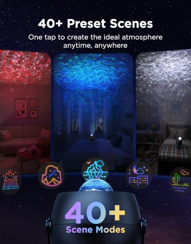 Govee Star Light Projector with Ocean Wave Ripple Effects | Works with Matter and Alexa, 40+ Scene Modes, 18 White Noise Options, LED Night Light Projector for Bedroom, Without Plug - style: Ocean Wave