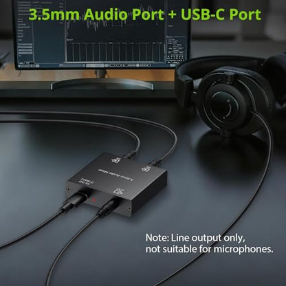 LiNKFOR 3.5mm Audio Mixer, 2-Channel Active Stereo Audio Mixer with Gold-Plated Connectors, Dual Input to Single Output, USB-C Powered, Plug & Play for PC, Phone, Tablet, MP3, Echo Dot