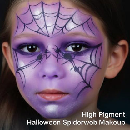 UCANBE Purple Face Body Paint Makeup Foundation, Professional Blendable Cream Greasepaint, Non-Toxic Face Paint Kit for Halloween Parties, Mermaid SFX Makeup, Ursula Widowmaker Dabi Costume & Cosplay - color: Purple