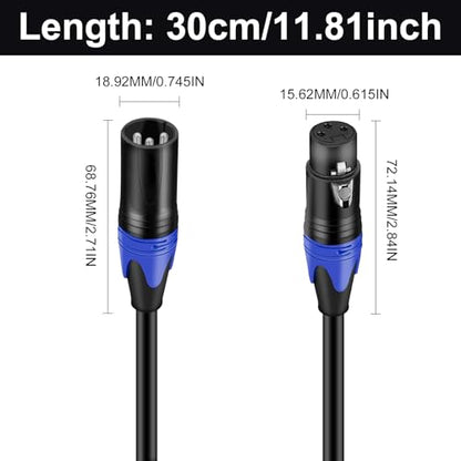 Poyiccot XLR Splitter 1 Female to 2 Male Microphone Cable, 3 Pin XLR Y Splitter Cable, Combiner Y Cord Balanced Microphone Audio Adapter for Stero Mic, Mixer, Audio Track (11.8 inches) - style: 1 Female to 2 Male