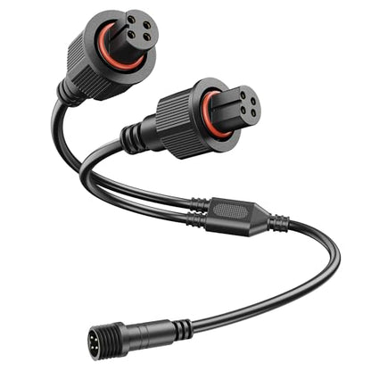 Y-Splitter for Govee Outdoor Flood Lights and Spot Lights | Waterproof 4-Pin Y-Shaped Extension Cord for Govee H7057, H7058, H7060, H7062, H7093, H7094, H7065, H7066, 1 Male to 2 Female - size: Y-Splitter - 1 Male to 2 Female