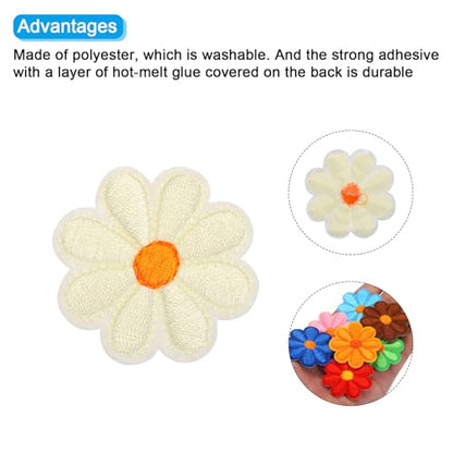 MECCANIXITY Flower Iron-on Patches 90x90mm/3.54x3.54 Pack of 30 Beige - color: Beige