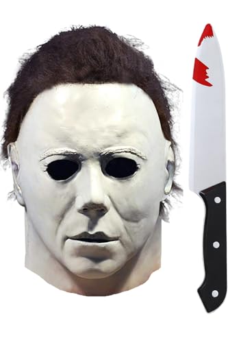 LAMZZP Halloween Horror Mask Scary Halloween Latex Full Head Masks - color: White