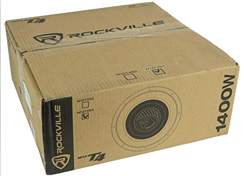 Rockville W12T4S4 12" SVC 4-Ohm Slim Car Subwoofer, 1400W, 2-Pack | CEA-2031 Compliant, 2" Voice Coil, Strontium Magnet, Butyl Surround, Steel Basket, Chrome Terminals, 3.7" Depth, 34Hz-500Hz