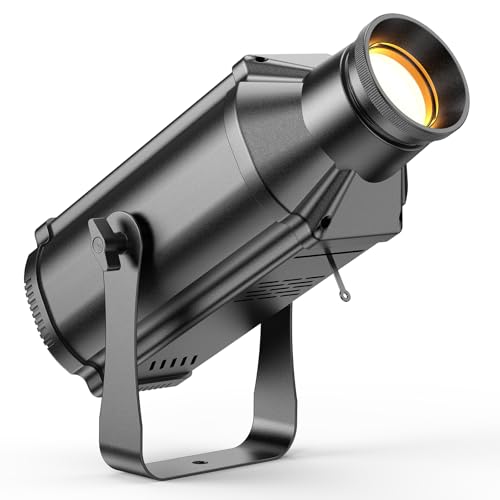 LEKO Profile Stage Spotlights, 100W Cool & Warm White COB Lights,3200K-5600K, Zoom Control & DMX512 Par Ellipsidal Lights, 6CH Manual Focus LED Spotlights for Show Stage Event, 1 Pack - color: 1 Pack, size: Warm White+Cool White