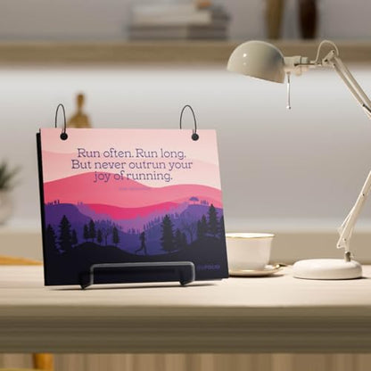 Gone For a Run BibFOLIO Race Bib Album - Joy of Running - 9.5x8 | Wood Cover, Twist Cable Rings, Race Bib Holder, Holds Up to 100 Bibs, Includes 12 Vinyl Sleeves, Marathon Runner Gift - color: Joy Of Running