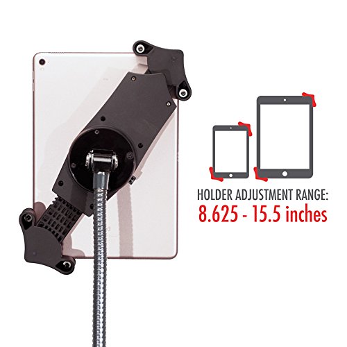 Gooseneck Floor Stand – CTA’s Compact, Adjustable Gooseneck with Swivel Casters for iPad 7th/ 8th/ 9th Gen 10.2”, iPad Air 4, 12.9”, Surface Pro, Zebra & Other 7-13” Tablets (PAD-CGS) - style: Cradle