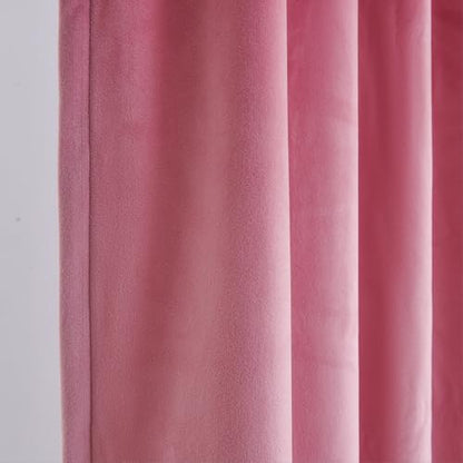 Roslynwood Luxury Soft Candy Pink Velvet Curtains 108 inches Long Back Tab Thermal Insulated Blackout Window Drapes for Living Room/Bedroom/Dining Room, W52 x L108, 2 Panels - color: Candy Pink, size: 52"W x 108"L (Pack of 2)