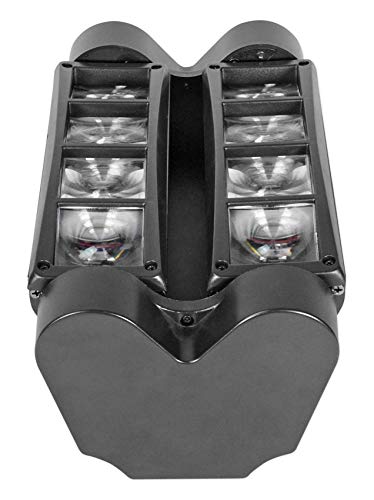 Rockville Spyder LED (8) Beam Moving Head Motorized DMX DJ/Party/Club Pro Light | RGBW CREE LEDs, Sound Activated, Daisy Chain Power In/Out, 6 Degree Beam Angle, Includes DMX Cable and Mounting Bracket