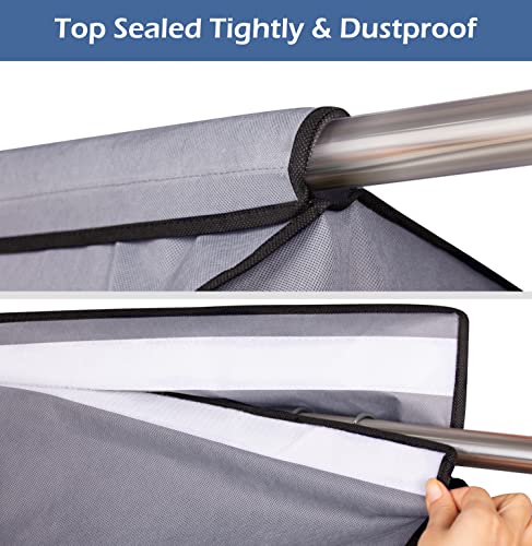 SLEEPING LAMB 43'' Garment Bags for Closet Storage with Zippers Completely Closed Wardrobe for Hanging Clothes Suits Coats Cover, 2 Packs, Grey(Hanging Rod Not Included) - size: 43 inches