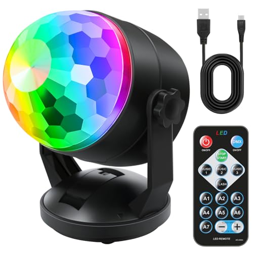 Luditek Portable Disco Ball Party Lights Sound Activated Battery Powered | Karaoke Dancing Strobe Lights for Indoor Outdoor Christmas Halloween Party Decorations Supplies for Car Home