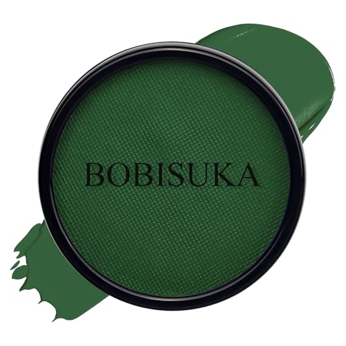 BOBISUKA Dark Green Face Body Paint, Water-Based Face Painting Kit & Body Paints, Non-Toxic Facepaint for Halloween Zombie Camo Hunting Orcs Alien SFX Makeup, Costume Cosplay Party Theater & Stage - color: Dark Green