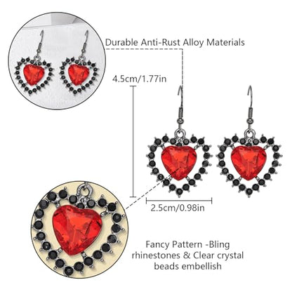 Queen Crown Rhinestone Wedding Crowns and Tiaras for Women Costume Party Hair Accessories Princess Birthday Crown Crystal Bridal Crowns - color: Black Red Crown