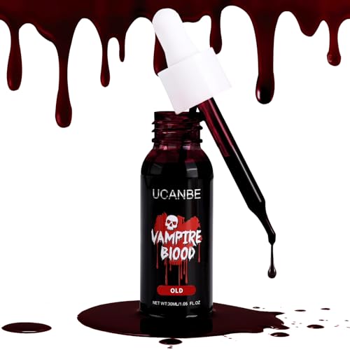 UCANBE Halloween Dripping Fake Blood Realistic Blood Drops Body Paint Washable Fake Blood Makeup Kit For Zombie Vampire Clown Monster Clothes Costume Cosplay SFX Special Effects Makeup 30ML(Old) - color: Old