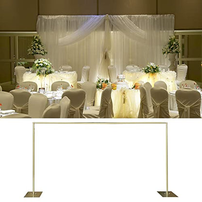 Professional Backdrop Stand Pipe Kit,10'x 10' Heavy Duty Adjustable Height Background Support System Curtain Frame Telescopic with Steel Base for Wedding Party Photography Show Display,Gold - size: 10FT x 10FT,Gold