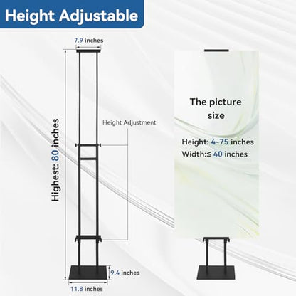 QKA Poster Stand for Display, Double Sided Pedestal Sign Holder , Heavy Duty Adjustable Floor Standing Height to 75 inches, Easy to Install, Suitable for Exhibitions,restaurants,theaters