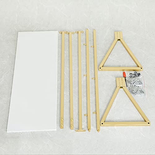 Modern Simple Heavy Duty Metal and Wood Rolling Clothing Garment Rack with Wheel,Creative Commercial Wedding Dress Display Shelf,Floor-Standing Clothes Hangers (Gold with Wood, 47.2" L) - color: Gold with Wood