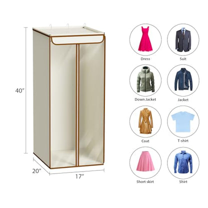 Univivi Garment Bags for Hanging Clothes, Cloth Bag 40 In, 2 PCS, Beige - color: Beige, size: 40"-2PCS