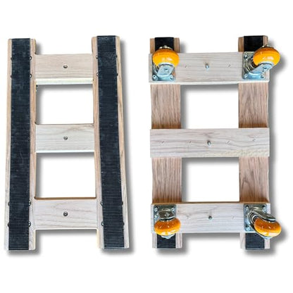 20" x 36" Oak Furniture Dolly, 4-Wheel H-Frame Design, 2,240 lbs Capacity, USA-Made, Heavy-Duty for Moving Furniture and Appliances