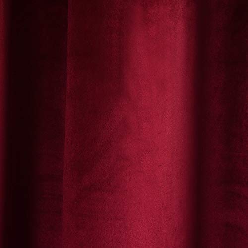 Luxury Velvet Blackout Curtains Panels with Grommet Draperies Eyelet 52Wx120L Inch Burgundy, 2 Panels for Theater,Bedroom, Living Room and Hotel - color: Burgundy, size: 52Wx120L