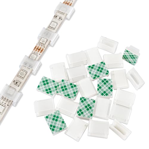 GooChan Strip Light Mounting Clips Self-Adhesive Strip Brackets Holder,100Pack Clamps Fix Light Strip 8mm 10mm 12mm (for 10mm(3/8") Wide Strip Light) - size: For 10mm(3/8") Wide Strip Light White