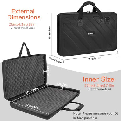Lightweight Molded Hard Storage Case Fits for Pioneer RX, SX, SX2, SX3, Denon MC7000, FLX6 (L-27.2x 15.7 x 4 Inch) - size: DDJ-FLX6/SX2/SX3
