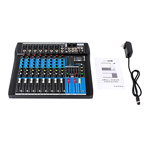 8 Channel Live Mixer DJ Console Mixer Professional Stereo Sound Mixer USB Audio Interface 48V Phantom Power Mixers Digital Audio Mixers Amplifier