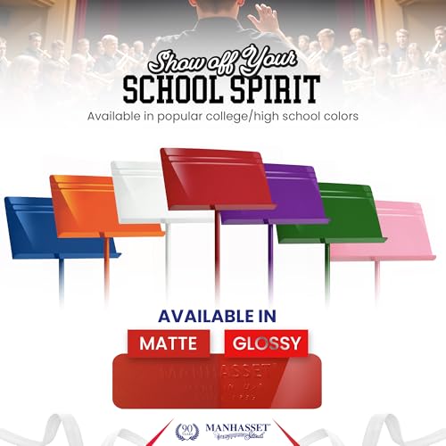 Manhasset Music Stand for Sheet Music - 48 Symphony Model Glossy Red - 4801RED - Long Lasting, Durable Stand - Adjustable Height - 20" by 12 - color: Red, Glossy, size: Pack of 1