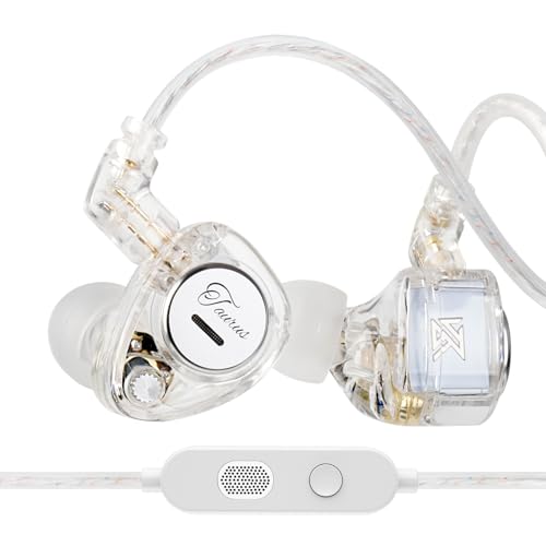 KZ Taurus in Ear Monitor Headphones, Horizontal 2DD in Ears, Gaming Earbuds, Noise Isolating Ear Buds Sound Localization in-Ears for Singers Musicians Audiophiles - color: Clear, style: with Mic