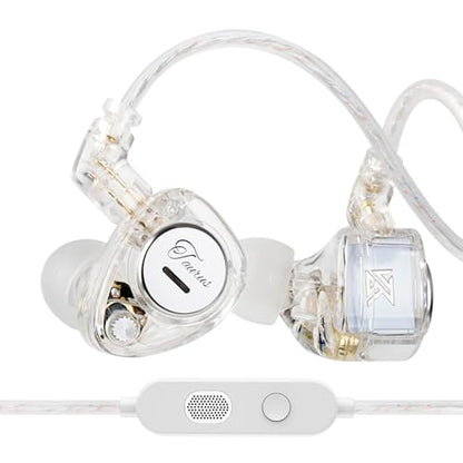 KZ Taurus in Ear Monitor Headphones, Horizontal 2DD in Ears, Gaming Earbuds, Noise Isolating Ear Buds Sound Localization in-Ears for Singers Musicians Audiophiles - color: Clear, style: with Mic
