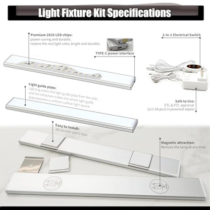 LED Vanity Light for Mirror, Bright/RA90/6000K/Dimming Makeup Lights, 12V/16W Lighting for Mirror, Lighting for Makeup Vanity Table & Bathroom Mirror - size: 11.8in Vanity Lights x2
