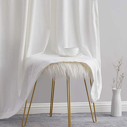 HLC.ME Lopez Velvet Drapes - Premium Privacy Back Tab Rod Pocket Window Treatment Curtain Drapery Panels for Bedroom & Living Room - Set of 2 Panels (54 x 84 inches Long, White) - color: White, size: 54"W x 84"L (Pack of 2), style: Back Tab Rod Pocket