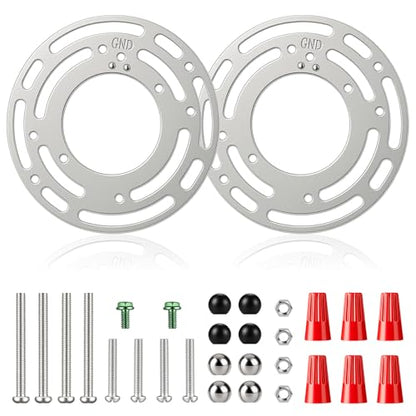 2-Pack Light Fixture Mounting Bracket, 4” Universal Mounting Plate | Round Light Fixture Mounting Plate with Screw and Nuts for Chandelier, Ceiling Light, Floor Lamp, Wall Sconce Repair and DIY