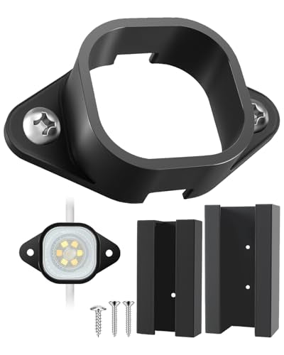 Light Clips Compatible with Govee Pro Outdoor Lights H706 H806, Screw Fixed | ﻿ Mounting Brackets for Permanent Outdoor Light Extension, Easy to Install(Black+60+Adapter Holder)