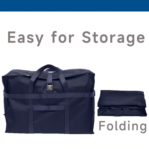 Large Duffel Bag, Waterproof Carry on Weekend Overnight Storage Bag over Luggage for Airline, Travel, Camping, Moving - color: 120L-Dark Blue