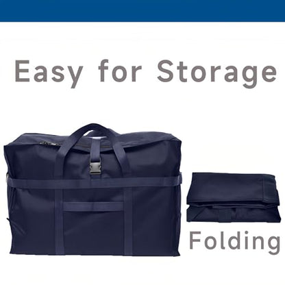 Large Duffel Bag, Waterproof Carry on Weekend Overnight Storage Bag over Luggage for Airline, Travel, Camping, Moving - color: 120L-Dark Blue