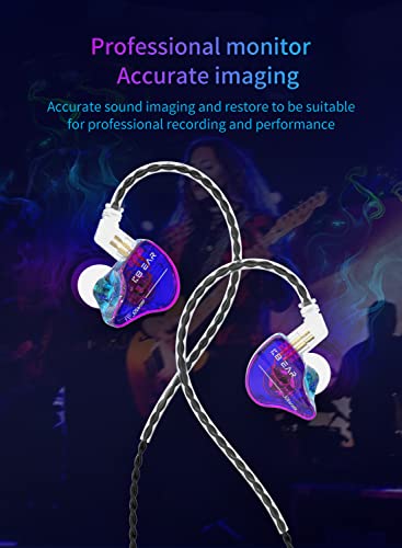 keephifi KBEAR Storm in Ears for Musicians Singers Audiophile Headphone in Ear Monitor Headphone 10mm Strong Magnetic Dynamic Driver Earbuds (Purple, USB C with Mic) - color: Purple
